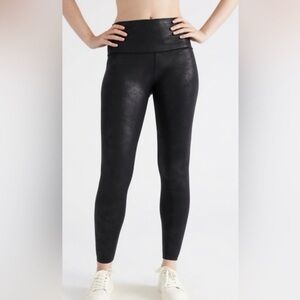 Knix | High Rise Contour Waist Black Sparkle Faux Leather Leggings Size XXL